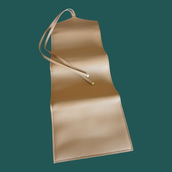 Glass Ladder &Co Tan Leather Envelope Clutch with Tie Closure - Picture 5 of 6